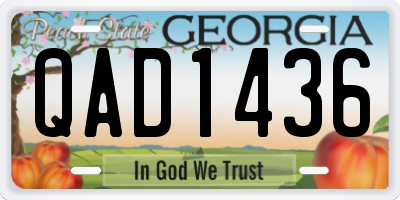 GA license plate QAD1436