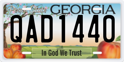 GA license plate QAD1440