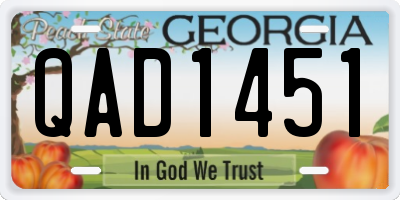 GA license plate QAD1451