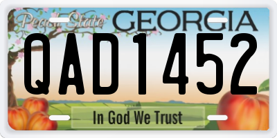 GA license plate QAD1452