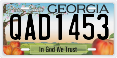 GA license plate QAD1453