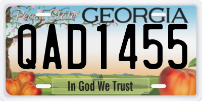 GA license plate QAD1455
