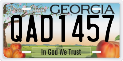 GA license plate QAD1457