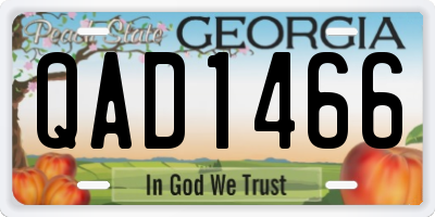 GA license plate QAD1466