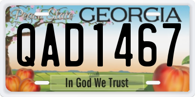 GA license plate QAD1467
