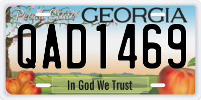 GA license plate QAD1469