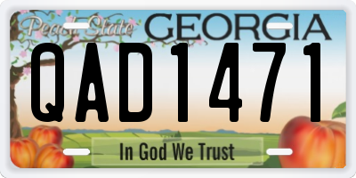 GA license plate QAD1471