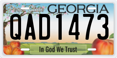 GA license plate QAD1473