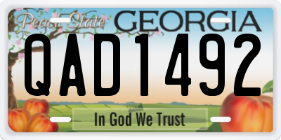 GA license plate QAD1492