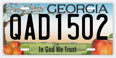 GA license plate QAD1502