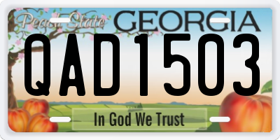 GA license plate QAD1503