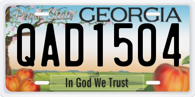 GA license plate QAD1504