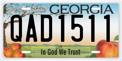 GA license plate QAD1511