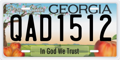 GA license plate QAD1512