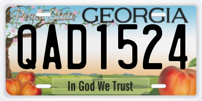 GA license plate QAD1524