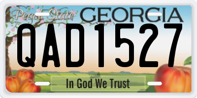 GA license plate QAD1527