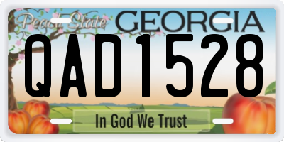 GA license plate QAD1528