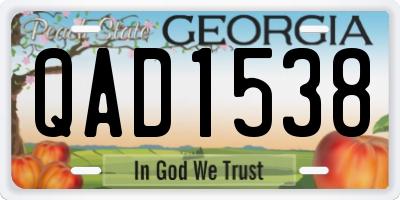 GA license plate QAD1538