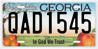 GA license plate QAD1545