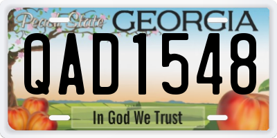 GA license plate QAD1548