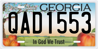 GA license plate QAD1553
