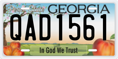 GA license plate QAD1561
