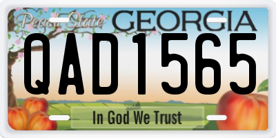 GA license plate QAD1565