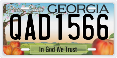 GA license plate QAD1566