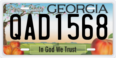GA license plate QAD1568