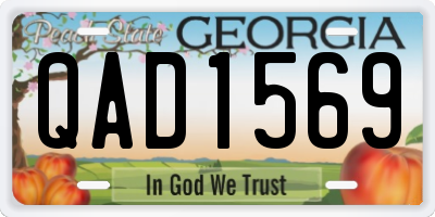 GA license plate QAD1569