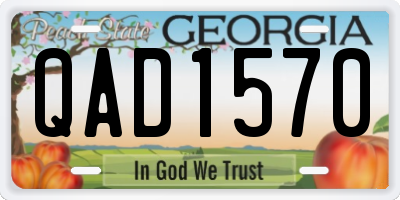 GA license plate QAD1570
