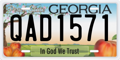 GA license plate QAD1571