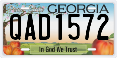 GA license plate QAD1572