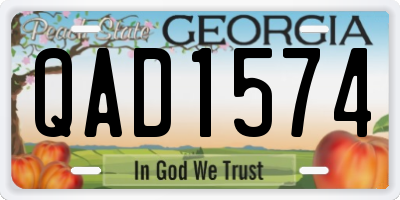 GA license plate QAD1574