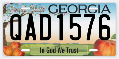 GA license plate QAD1576
