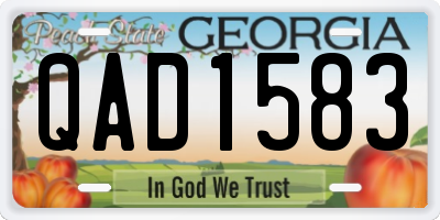 GA license plate QAD1583