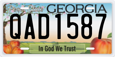 GA license plate QAD1587