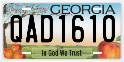 GA license plate QAD1610