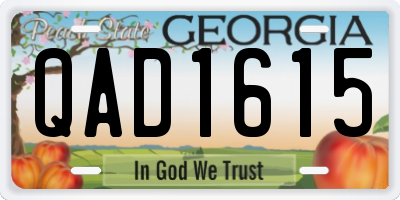 GA license plate QAD1615