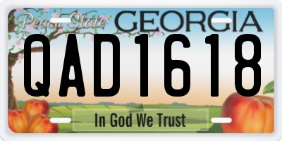 GA license plate QAD1618