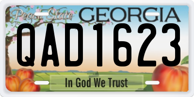 GA license plate QAD1623