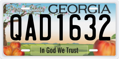 GA license plate QAD1632