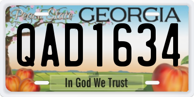 GA license plate QAD1634