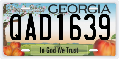 GA license plate QAD1639