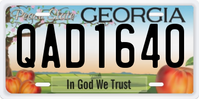 GA license plate QAD1640