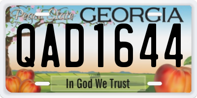 GA license plate QAD1644