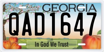 GA license plate QAD1647