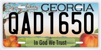 GA license plate QAD1650