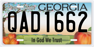 GA license plate QAD1662