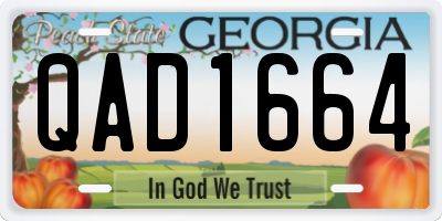 GA license plate QAD1664